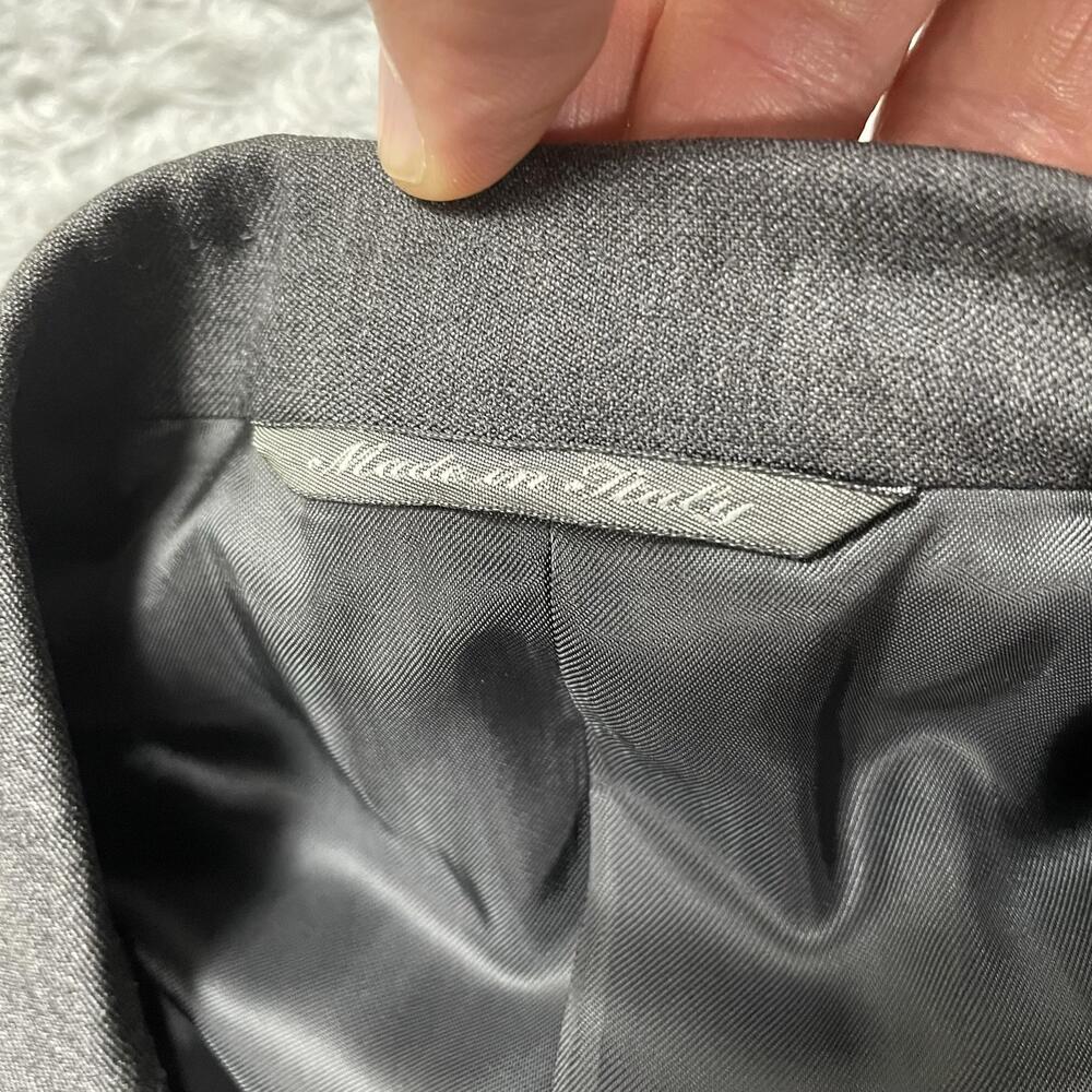 Canali Suit Jacket Mens IT 52R Gray Solid 100% Wool 2 Button Classic Fit Italy - Picture 4 of 15